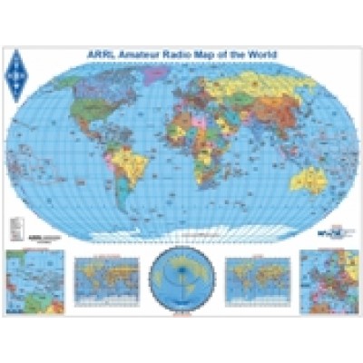 Carte géographique du monde pour radio amateur